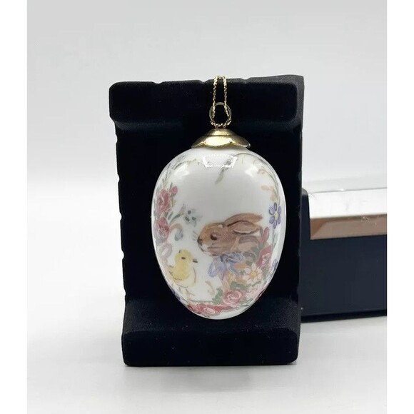 REUTTER Porzellan Rabbit Bunny Chick Porcelain Egg Ornament Easter Vintage 3.5" - Picture 12 of 12